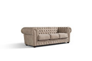 Sand leather tufted classic design sofa by Diven Living additional picture 5