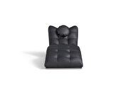 Black full leather chaise lounge chair additional photo 4 of 4