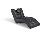Black full leather chaise lounge chair additional photo 5 of 4