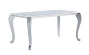 Marble top modern dining table w/ chrome legs additional photo 2 of 10