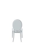 Chrome / white leatherette contemporary dining chair additional photo 2 of 4