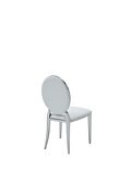 Chrome / white leatherette contemporary dining chair additional photo 3 of 4