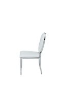 Chrome / white leatherette contemporary dining chair additional photo 4 of 4