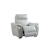 Light gray leather electric recliner sofa additional photo 4 of 3
