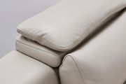 Light gray modern leather sofa additional photo 2 of 3