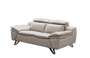 Light gray modern leather loveseat by ESF additional picture 2