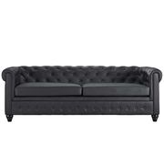 Black vinyl desgner replica tufted sofa by Modway additional picture 3