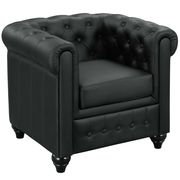 Black vinyl desgner replica tufted chair by Modway additional picture 4