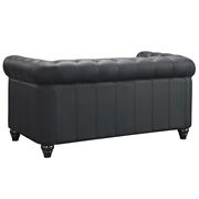 Black vinyl desgner replica tufted loveseat by Modway additional picture 2