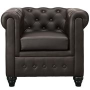Brown vinyl desgner replica tufted chair by Modway additional picture 2