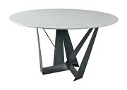 Marble like round table w/ black metal legs by ESF additional picture 9