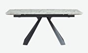 Marble top gray accent table w/ 2 extensions by ESF additional picture 14