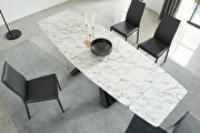 X-shape base dining table w/ extension marble top by ESF additional picture 4