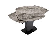 Gray taupe marble top dining table w/ extensions by ESF additional picture 3