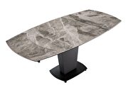 Gray taupe marble top dining table w/ extensions by ESF additional picture 6