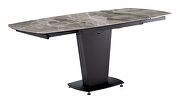 Gray taupe marble top dining table w/ extensions by ESF additional picture 7