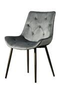 Gray stylish contemporary chairs w/ tufted backs additional photo 2 of 5