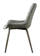 Gray stylish contemporary chairs w/ tufted backs additional photo 3 of 5