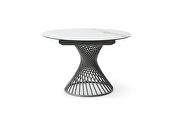 Round top marble-like ceramic table w/ rounded extensions by ESF additional picture 3