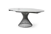 Round top marble-like ceramic table w/ rounded extensions by ESF additional picture 5