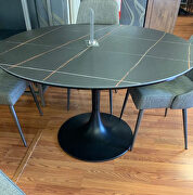 Round ceramic top dining table in black / dark gray by ESF additional picture 16