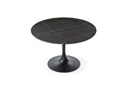 Round ceramic top dining table in black / dark gray by ESF additional picture 3