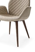 Contemporary chair in taupe / beige fabric w/ walnut legs additional photo 3 of 8