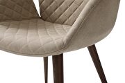 Contemporary chair in taupe / beige fabric w/ walnut legs additional photo 4 of 8