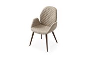 Contemporary chair in taupe / beige fabric w/ walnut legs by ESF additional picture 6