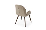 Contemporary chair in taupe / beige fabric w/ walnut legs by ESF additional picture 7