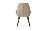 Contemporary chair in taupe / beige fabric w/ walnut legs by ESF additional picture 8
