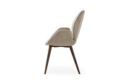 Contemporary chair in taupe / beige fabric w/ walnut legs by ESF additional picture 9