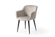 Elegant beige fabric dining chair by ESF additional picture 2