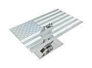Contemporary glass top dining table w/ american flag motif by ESF additional picture 6