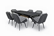 7 pcs modern dining table w/ extension set additional photo 2 of 11