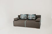 Modern brown fabric sofa w/ adjustable headrests additional photo 2 of 11