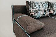 Modern brown fabric sofa w/ adjustable headrests by ESF additional picture 6