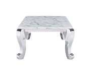 Real marble top / chrome legs coffee table by ESF additional picture 3