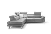 Italian recliner sectional in quality gray leather by ESF additional picture 2