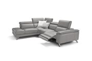 Italian recliner sectional in quality gray leather by ESF additional picture 3