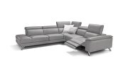 Italian recliner sectional in quality gray leather by ESF additional picture 4