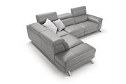 Italian recliner sectional in quality gray leather by ESF additional picture 5