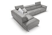 Italian recliner sectional in quality gray leather by ESF additional picture 6