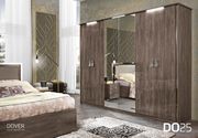 Italian brown high-gloss modern platform bed by MCS Mobili additional picture 3