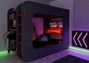Gamers twin size bed in red / black finish by ESF additional picture 12