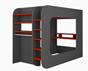 Gamers twin size bed in red / black finish by ESF additional picture 8