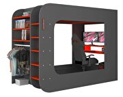Gamers twin size bed in red / black finish by ESF additional picture 10