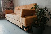 Orange fabric sofa bed made in EU additional photo 3 of 10