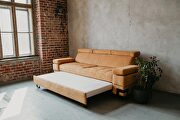 Orange fabric sofa bed made in EU additional photo 4 of 10