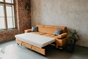 Orange fabric sofa bed made in EU additional photo 5 of 10